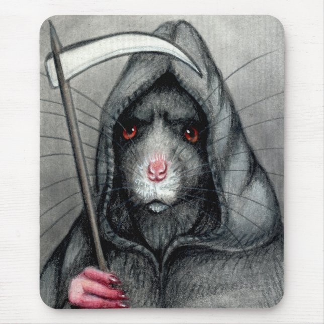 Grimmige Sensenmann-Ratte Mousepad (Vorne)