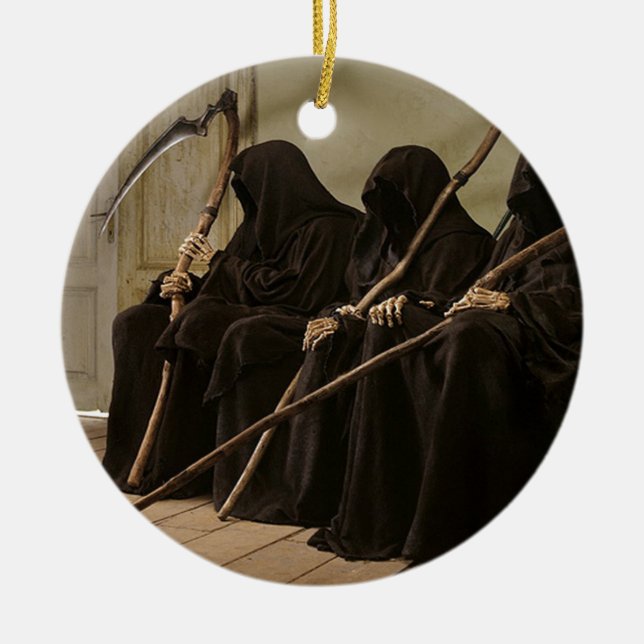 Grimmige Sensenmänner, die für Sie Gewartet werden Keramikornament (Vorne)