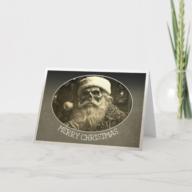 Grimmige Weihnachten - Skelett Santa 65609 Karte (Vorderseite)