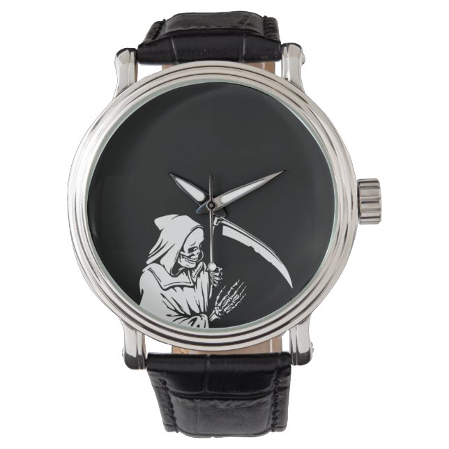Grimmiger Sensenmann Armbanduhr (Vorderseite)