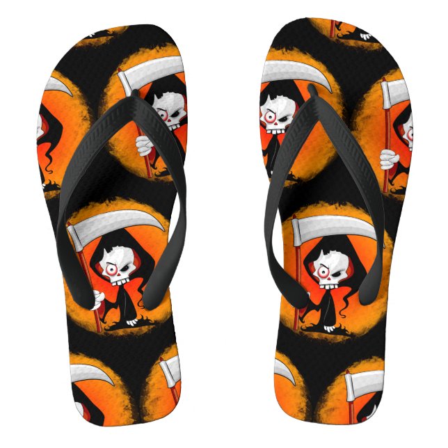 Grimmiger Sensenmann Cartoon Flip Flops (Fußbett)
