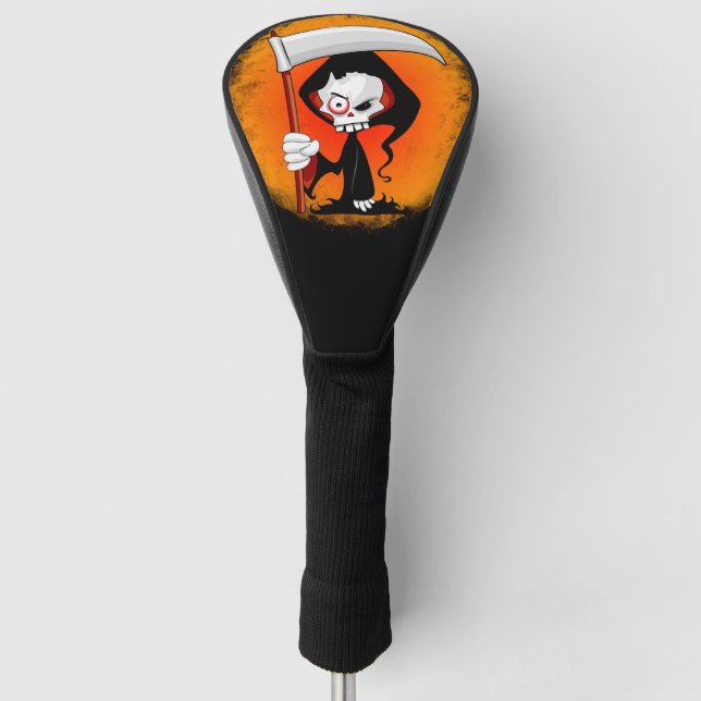 Grimmiger Sensenmann Cartoon Golf Headcover (Vorderseite)