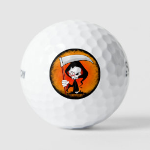 Grimmiger Sensenmann Cartoon Golfball