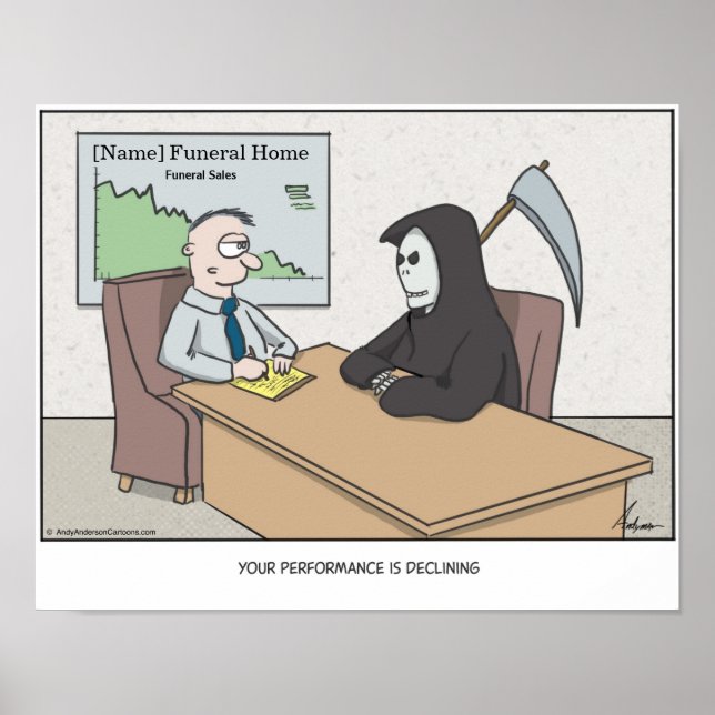 Grimmiger Sensenmann Cartoon personalisiert Poster (Vorne)