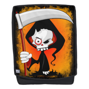 Grimmiger Sensenmann Cartoon Rucksack