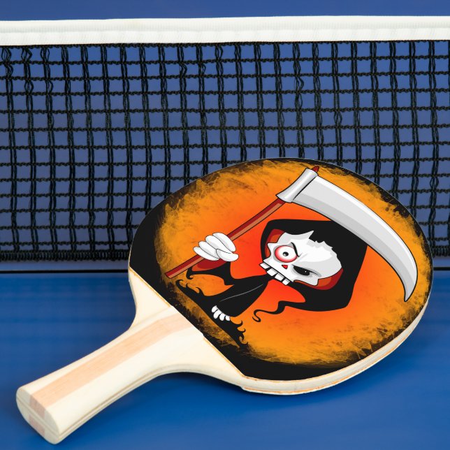 Grimmiger Sensenmann Cartoon Tischtennis Schläger (InSitu)