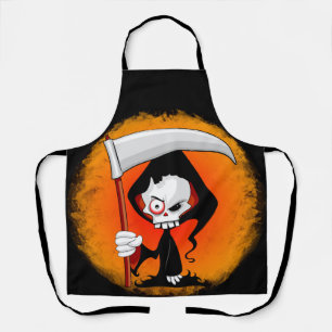 Grimmiger Sensenmann Cartoon Wasserflasche Schürze