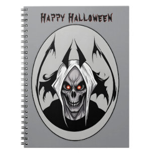 Grimmiger Sensenmann des Blazing Eyes-Notebooks Notizblock
