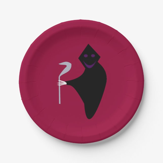 Grimmiger Sensenmann Halloween Paper Party Teller (Vorderseite)