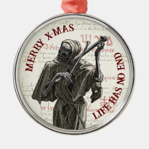 Grimmiger Sensenmann Merry Xmas Ornament Charm Aus Metall