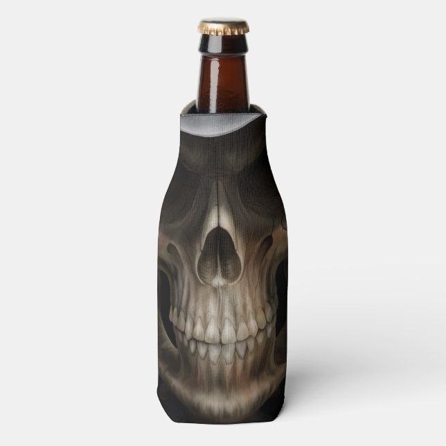 Grimmiger Sensenmann Schädelflasche Cooler Flaschenkühler (Flaschenvorderseite)