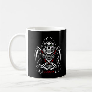 Grimmiger Sensenmann Scythe Death Skelettknochen H Kaffeetasse