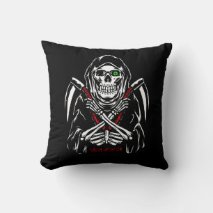 Grimmiger Sensenmann Scythe Death Skelettknochen H Kissen
