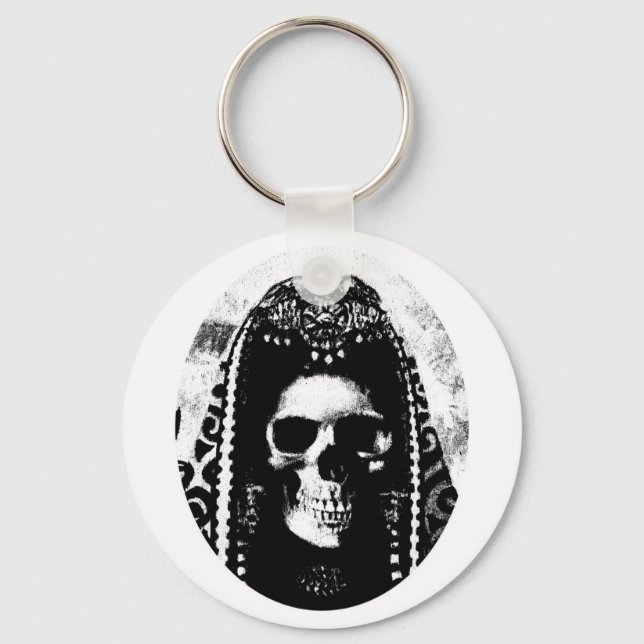Grimmiger Sensenmann Skull-Design Schlüsselanhänger (Vorderseite)