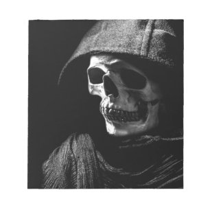 Grimmiger Sensenmann Skull Notizblock