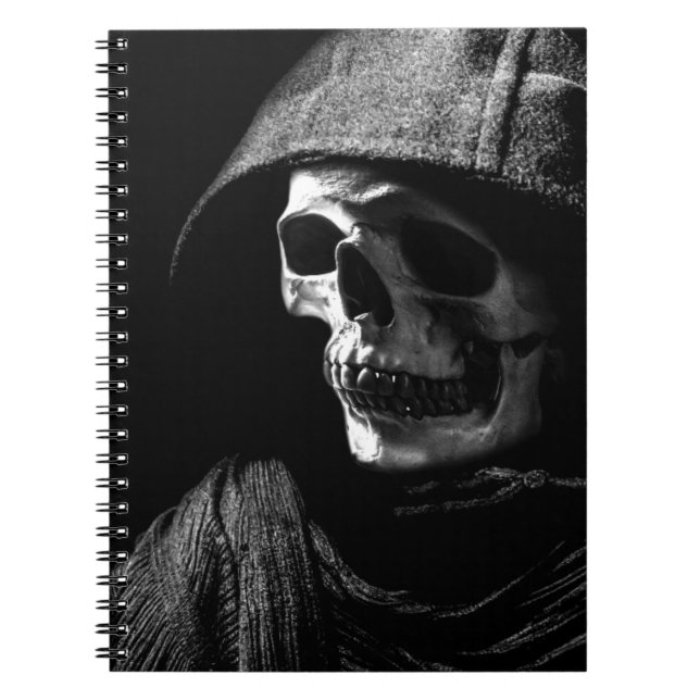 Grimmiger Sensenmann Skull Notizblock (Vorderseite)