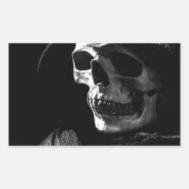 Grimmiger Sensenmann Skull Rechteckiger Aufkleber