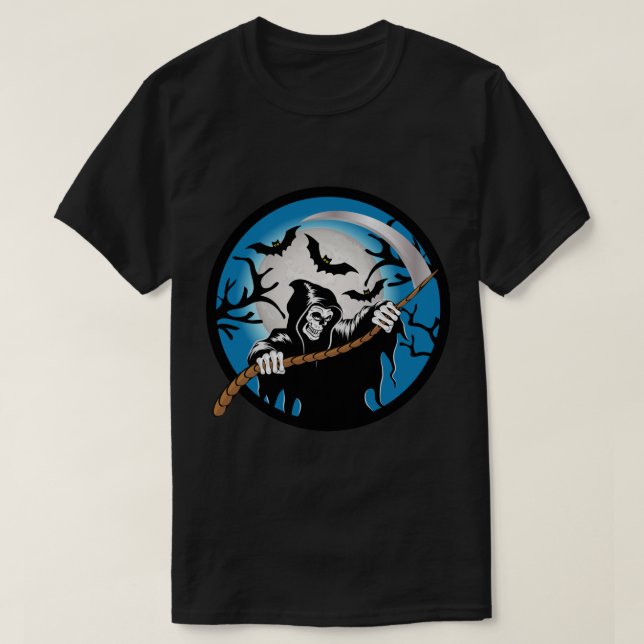 Grimmiger Sensenmann T-Shirt (Design vorne)