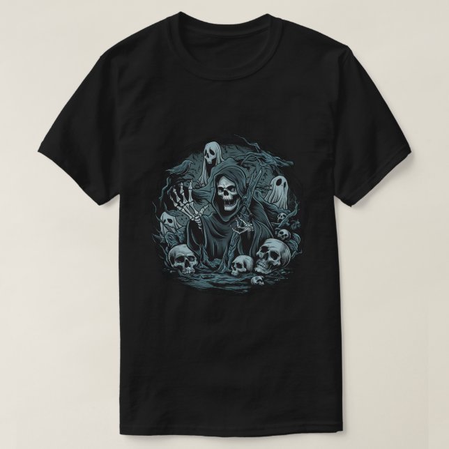 Grimmiger Sensenmann T-Shirt (Design vorne)
