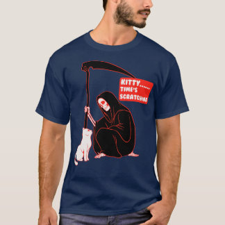 Grimmiger Sensenmann und Katze T-Shirt