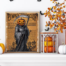 Grimmiger Sensenmann Vintag Style Halloween Zeitun Poster