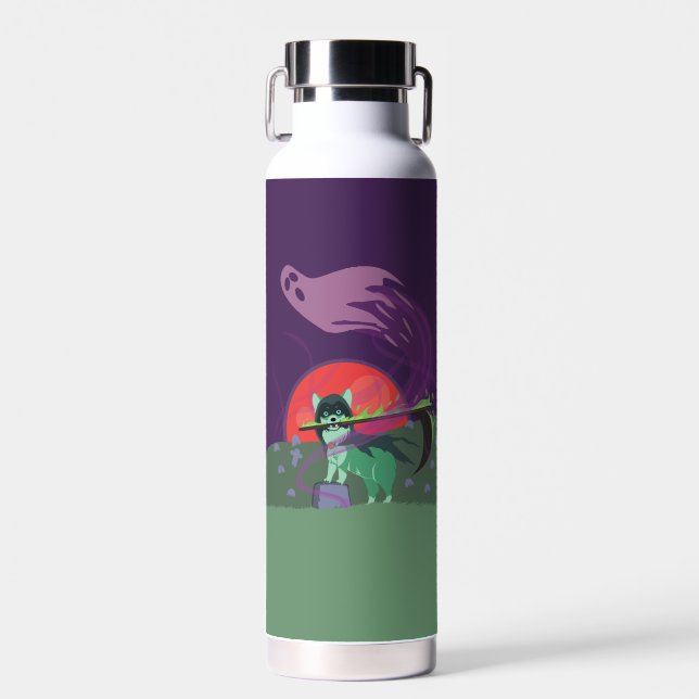 Grimmiger Sensenmann Welpe Trinkflasche (Vorne)