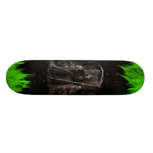 Grimmiger SensenmannSkateboard mit grünen Flammen Skateboard