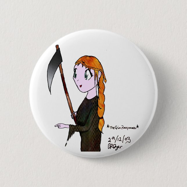 Grimmiges Reaperess Button (Vorderseite)