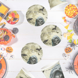 Grimmiges Sensenmann Halloween-Party Runder Pappuntersetzer