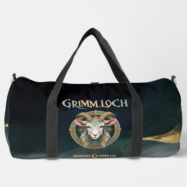 Grimmloch-Ziegen-Emblem Fantasy-RPG Duffle Bag (Vorderseite)