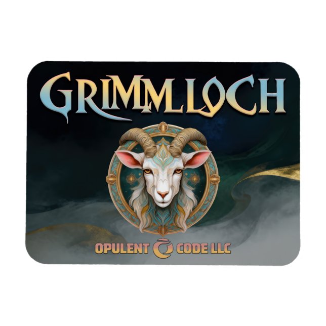Grimmloch-Ziegen-Emblem Fantasy-RPG Magnet (Horizontal)