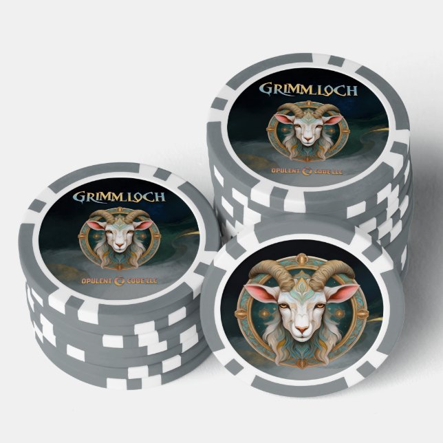 Grimmloch-Ziegen-Emblem Fantasy-RPG Pokerchips (Stapel)