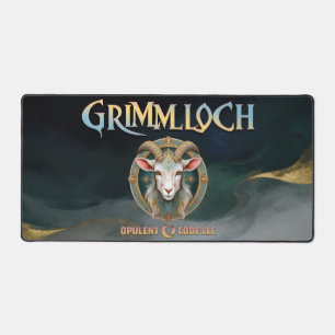 Grimmloch-Ziegen-Emblem Fantasy-RPG Schreibtischunterlage