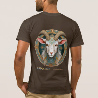 Grimmloch-Ziegen-Emblem Fantasy-RPG T-Shirt