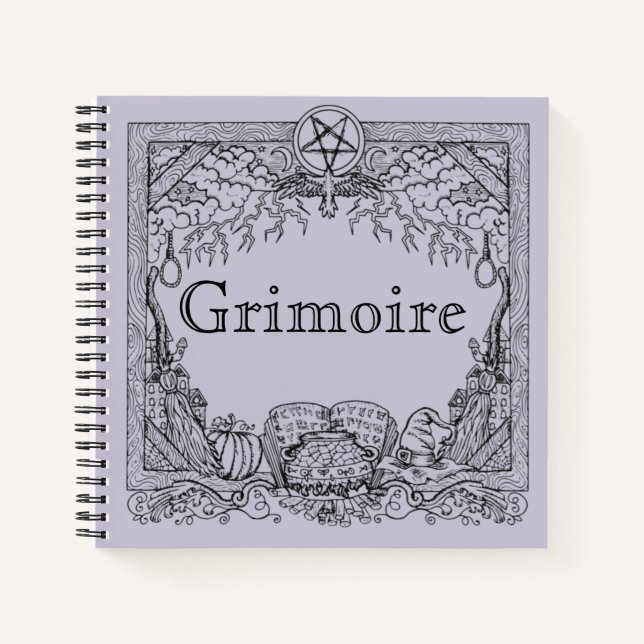 Grimoire Magick Witchy Notizbuch (Vorderseite)