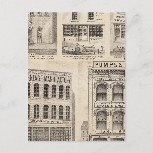 Grimshaw und Town, Minnesota Postkarte (Vorderseite)