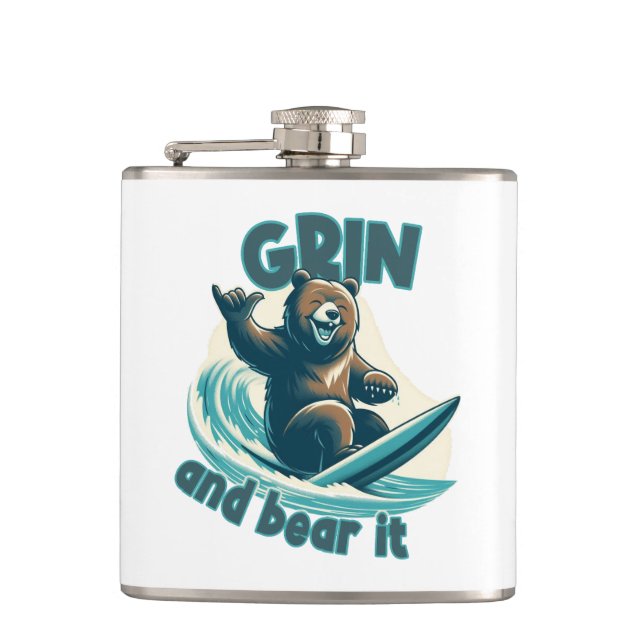 Grin and Bear Flachmann (Vorderseite)