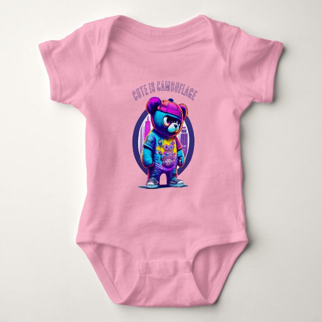 Grin Protocol 50x50 goth edition pink 001 Baby Strampler (Vorderseite)