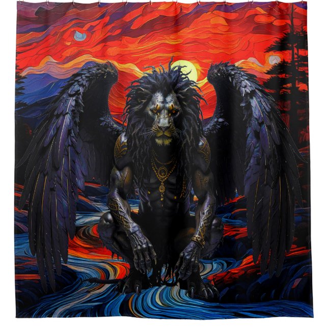 Grin Protocol 80x60 Rasta-Greif 002 Duschvorhang (Vorderseite)