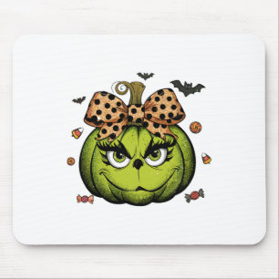 Grinc Pumpkin Coquette Pumpkin Halloween Spooky Se Mousepad