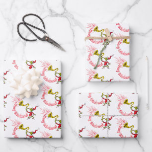 Grinch bläst das fröhliche Grinchmas-Horn Geschenkpapier Set