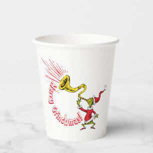 Grinch bläst das fröhliche Grinchmas-Horn Pappbecher