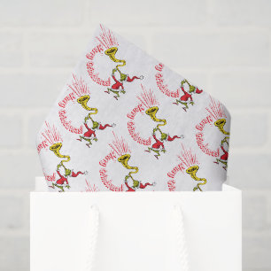 Grinch bläst das fröhliche Grinchmas-Horn Seidenpapier