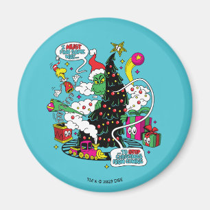Grinch Buntes Weihnachtsgrafik Magnet