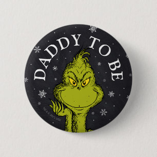 Grinch Chalkboard Babydusche Papa Button