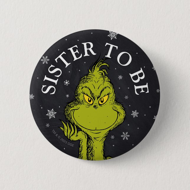 Grinch Chalkboard Babydusche | Register to be Button (Vorderseite)