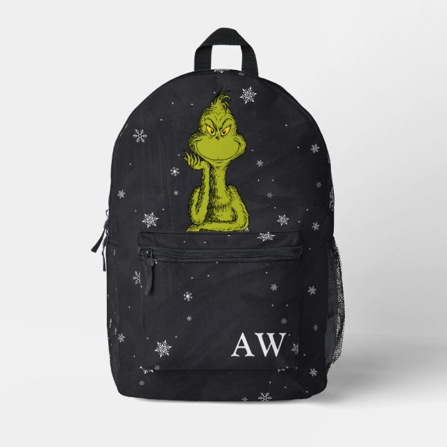 Grinch Chalkboard Bedruckter Rucksack (Vorderseite)