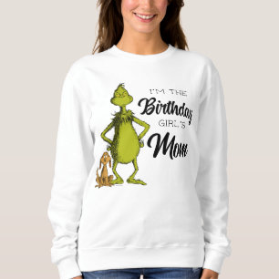 Grinch Chalkboard Birthday Girl's Mama Sweatshirt
