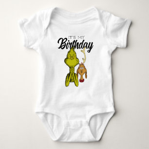 Grinch Chalkboard Das ist mein Geburtstag Baby Strampler