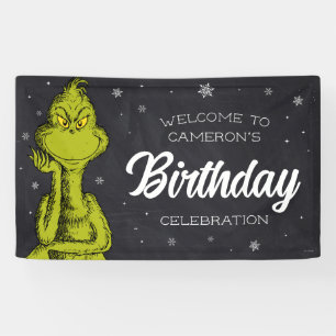 Grinch Chalkboard Geburtstag Banner